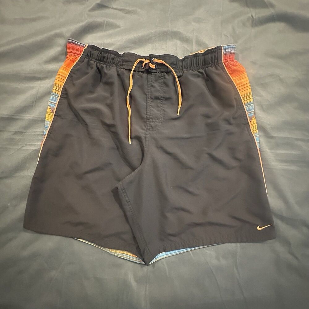 Nike Board Shorts Swim Trunks Embroidery Spellout Mesh Striped Y2K 00s Mens 34